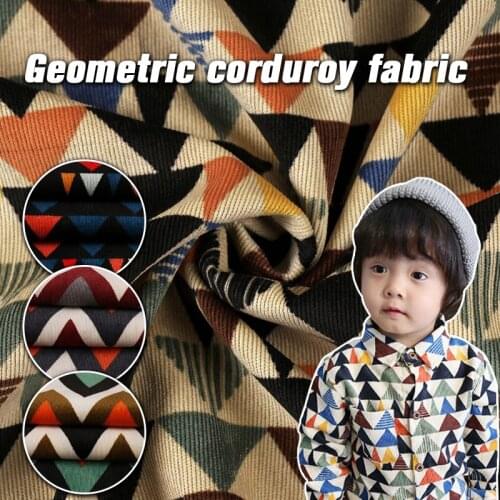 150x100cm Nordic Simple Geometric Pattern Fabric Soft Corduroy Fabric For Sewing Apparel Dress Shirt Kids Clothes Craft Decor