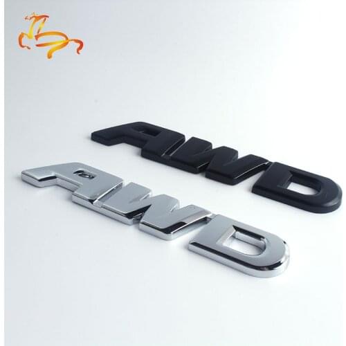 1X 3D Car Styling Chrome Metal Sticker AWD Emblem Badge Rear Decal Logo for Toyota Impreza Subaru Honda 4X4 Off Road SUV 4WD