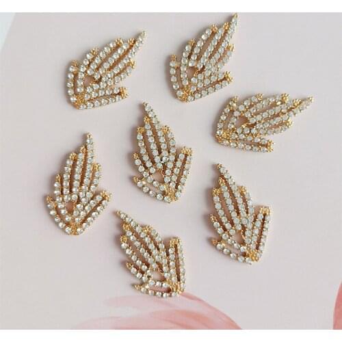 5 pcs/lot DIY Creative Alloy Choker Leaf Wedding Buttons Hair Jewelry Accessories Handmade for Lady Best Gift Sewing Supplies