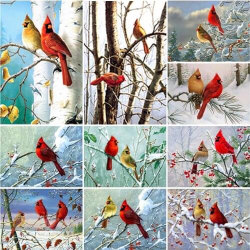 5D Diamond Painting Bird Series Full Square Round Resin Winter Diamond Embroidery Mosaic Kit Handmade Products Home Decoration