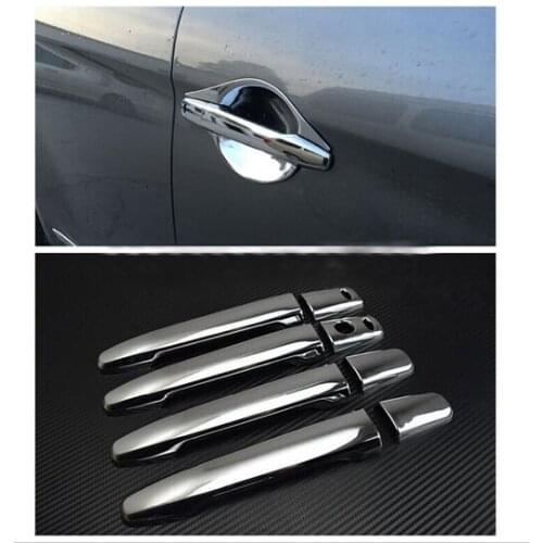 For Mitsubishi ASX Outlander sport 2013 2014 2015 ABS Chrome Smart key Holes Side Door Handle Cover Trim 8pcs NEW Arrival