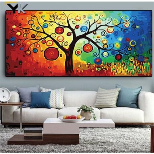 Tree of Life Money Tree Abstract Oil Painting on Canvas Posters and Prints Cuadros Wall Art Pictures For Living Room