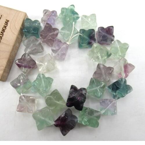 APDGG Natural 10MM Multi color Purple Green Natural Fluorite Square Cube Cut Smooth Loose Beads 16" Strand Jewelry Making DIY