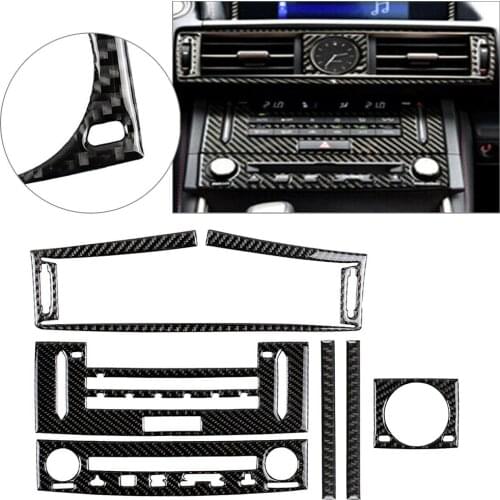 Car Carbon Fiber Air Vent AC CD Panel Cover Trim Set For Lexus IS250 IS350 IS-Series 2014 2015 2016 2017 2018 ABS Plastic
