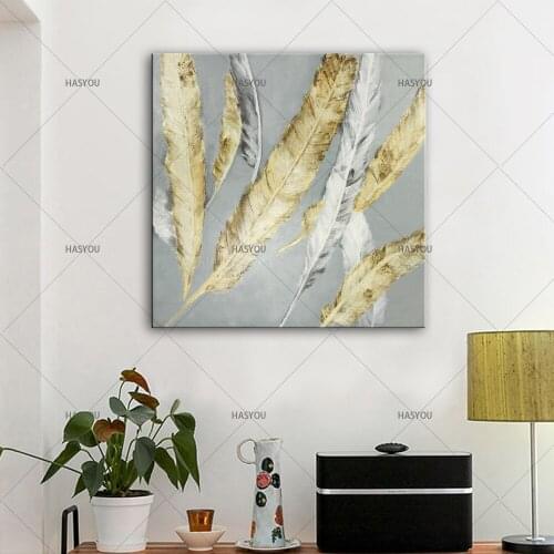 Large 100% Handpainted Modern Oil Painting Canvas feather abstract painting Wall Art Picture For Living Room bedroom wall Decor