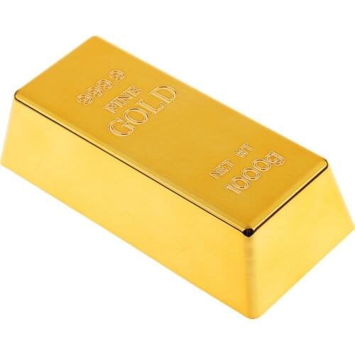 Fake Fine Gold Bullion Bar Paper Weight Door Stop Brass Polished for Gifts