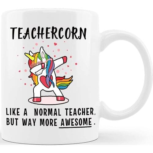 Teachercorn Unicorn Teacher Gifts Funny Novelty Coffee Cups for Teachers Appreciation Gifts Coffee Mug Tea Cup