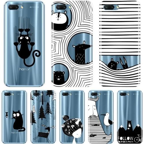 Back Cover For Huawei Honor 7 8 9 10 Lite Black Cat Silicone Soft Phone Case For Huawei Honor 8X MAX 10 9 8 7 7S 7X 7A 7C Pro