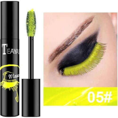 Color Mascara Waterproof And Quick Dry Not Blooming Black Curling Purple Lengthen Color Eyelash Long Blue Mascara Gold M1V3