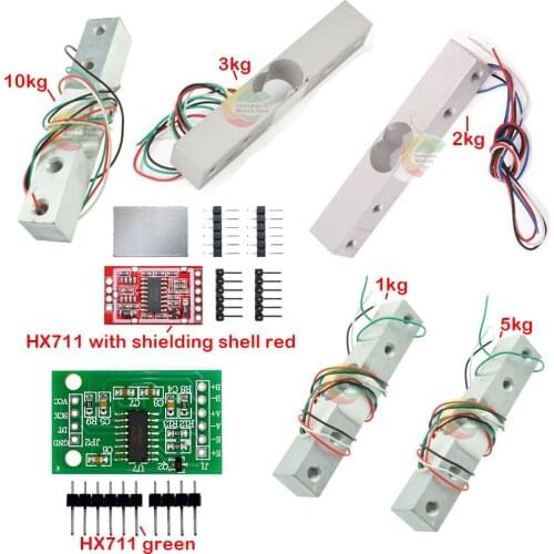 Load Cell 1KG 2KG 3KG 5KG 10KG 100G HX711 AD Module Weight Sensor diy Electronic Scale Aluminum Alloy Weighing Pressure Sensor