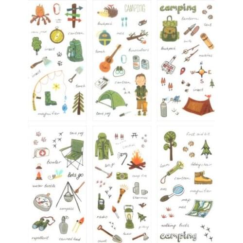 Wild camping decorative sticker(1pack=6pieces)