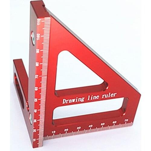 Woodworking Square Protractor Aluminum Alloy Miter Triangle Ruler High Precision Layout Measuring Tool for Engineer Carpenter