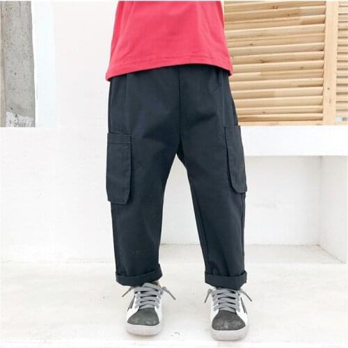 Childrens Clothing Baby Boys Cargo Pants 2019 Autumn New Toddler Casual Sport Pants Kids Big Pocket Trousers 3 4 5 6 7 8 Years