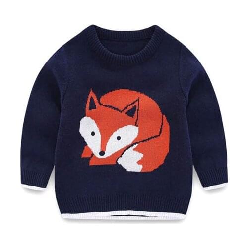 Childrens sweater boys and girls circular neck sweater cotton