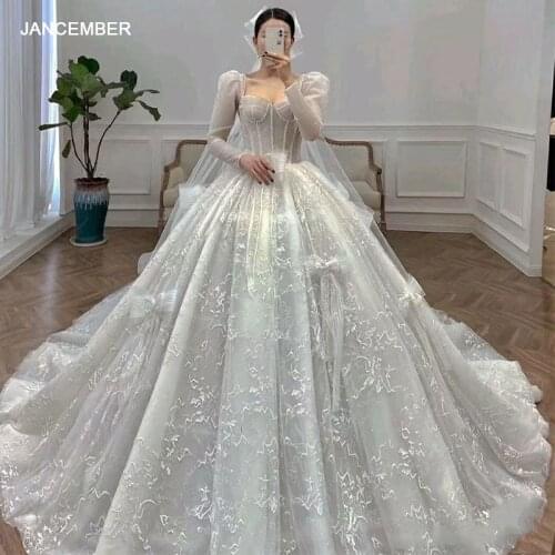 HLF54 Newest Ivory Sweetheart Lace Bow Appliques Beading Super Shiny Gorgeous Ball Gown Abito Da Sposa