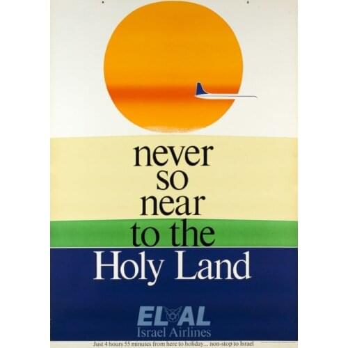Israel EL AL Airlines Travel Tourism Holy Land Retro Vintage Kraft Poster Canvas Painting Wall Sticker Home Decor Gift
