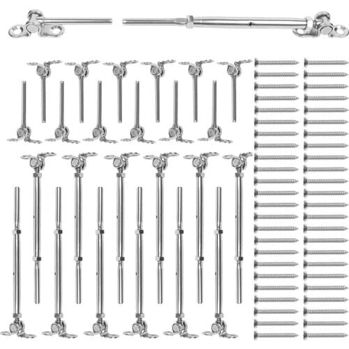 12 Pack T316 Stainless Steel Cable Railing Kits Fit 1/8Inch Stainless Steel Wire Rope Cable for Cable Railing Systems