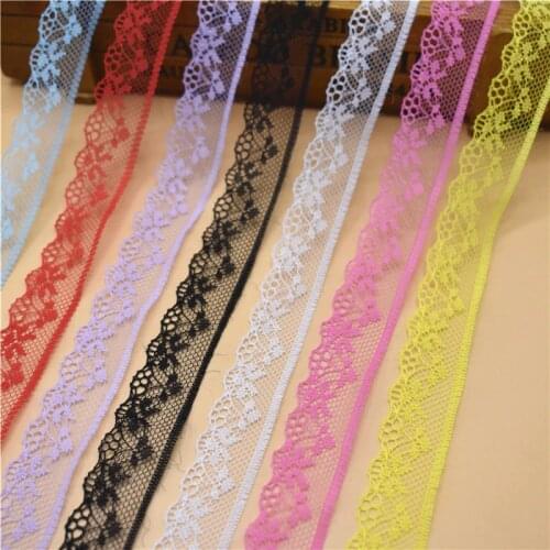 Beautiful 10 Yards Lace Ribbon 20MM Wide White Lace Trim Fabric DIY Embroidered Netlace trimmings for sewing african lace fabric