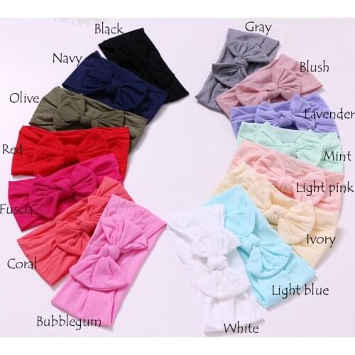 Bulk 60pc/lot Solid Nylon Bows Headband For Kids Girls Headwear,Nylon Baby Turban Hairband Children Hair Accessories
