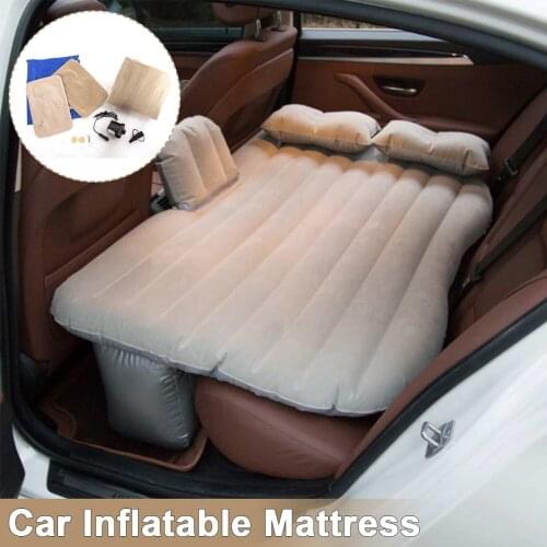 Car Inflatable Mattress Travel Sleeping Vehicle Camping Cushion Back Seat Pads Cars Air Bed Pillow 2 Colors With Air Pump Pillow