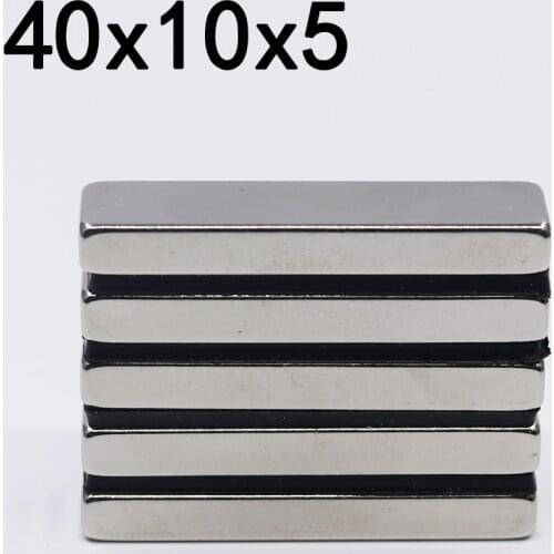 1/2/5/10/20Pcs 40x10x5 Neodymium Magnet 40mm x 10mm x 5mm N35 NdFeB Block Super Powerful Strong Permanent Magnetic imanes