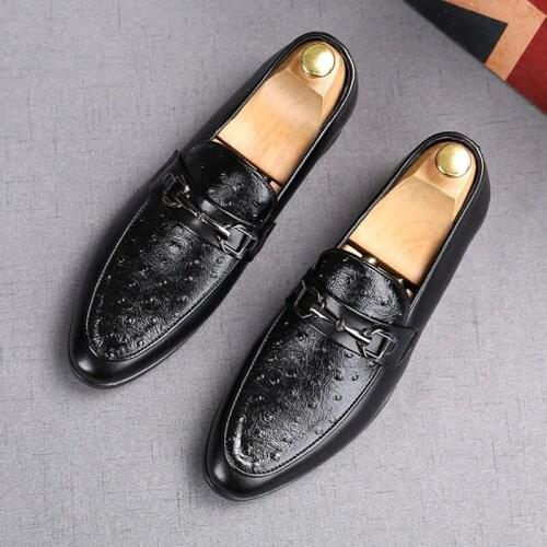 New British Retro Pointed Toe Lazy Slip On Flats Brogues Shoes For Men Wedding Dress Homecoming Oxford Loafers Zapatos Hombre
