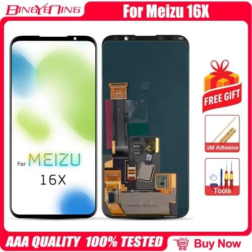 BingYeNing Original For 6.0" Meizu 16X/16 X LCD Display Screen+Touch Panel Digitizer For Meizu 16X AMOLED LCD Display with frame
