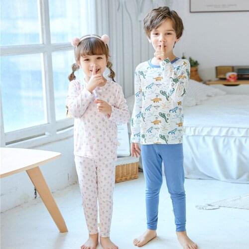 Teenage Pajamas Long Sleeve Cotton Pyjamas Kids Clothes Sets Cartoon Big Boy Sleepwear Cute Pajamas For Girls 6 8 10 12 14 Years