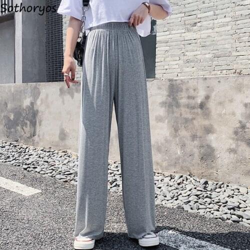 Sleep Bottoms Women Large Size S-3XL Loose Straight Long Pants Soft Big Size Trendy Casual Sleepwear Lounge All-match Trendy New