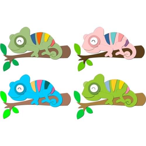 Chameleon Wooden Die Scrapbooking C2842 Cutting Dies Multiple Sizes Compatible With Most Die Cutting Machines