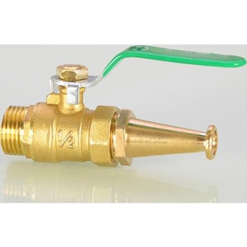 Fire Hose Spray Nozzle Brass Ball Valve 1/2 inch Female Thread and Male Thread Spray Gun Hose Connector Accessories