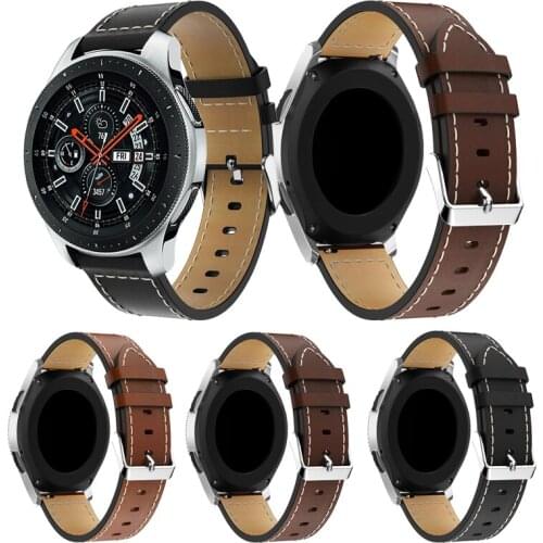 20 22MM leather Watch Band for Samsung Galaxy Watch 42 46MM Gear S3 for Huawei Watch Gt 2 Strap Correa Sports WatchBand
