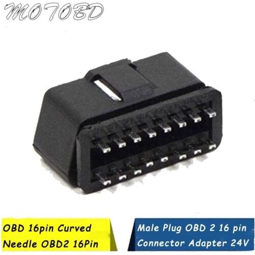 OBD2 16 pin / pin 24V Square Hole OBD Male Adapter OBD Male Wire Sockets Connector obd ii Adapter Diagnostic Tools