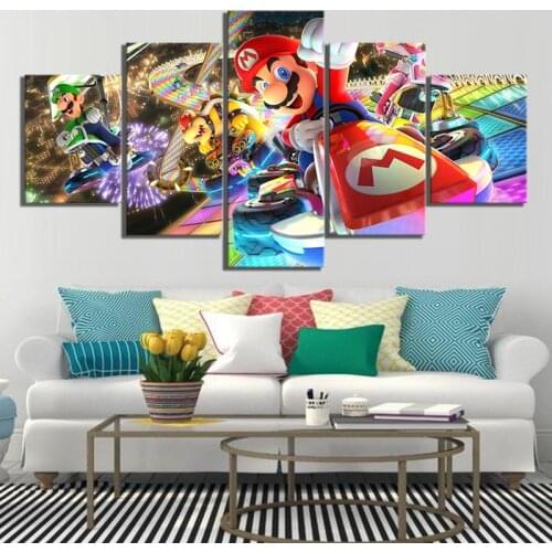 Modern Home Decor Picture Mario Kart Cartoon Game Wall Art Canvas Painting HD Printed Poster Paintings Canvas Wall Art Artwork