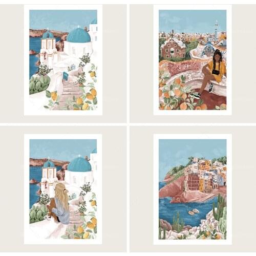 Mediterranean girl | Santorini poster | | Cinque Terre poster | | Barcelona poster | Travel printing