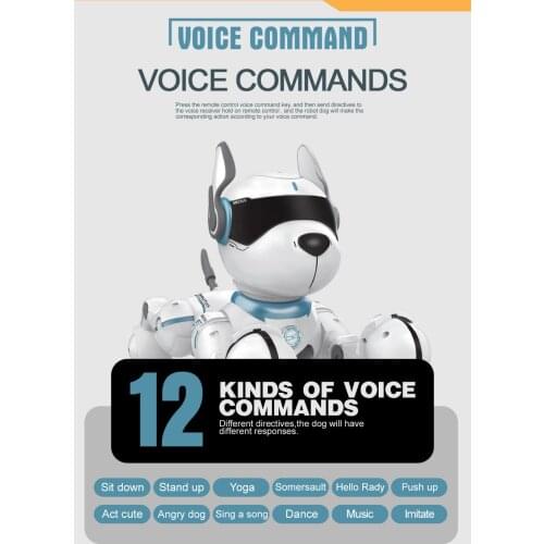 JXD A001 Smart Talking RC Robot Dog Walk & Dance Interactive Pet Puppy Robot Dog Remote Voice Control Intelligent Toy for Kids