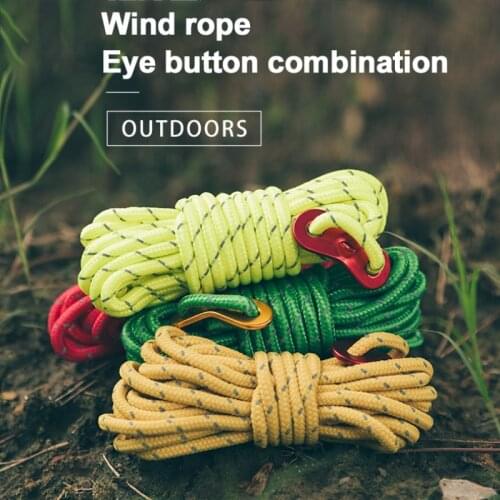 Outdoor Camping Tension Windproof Reflective Rope 4mm Thick Canopy Tent Accessories Survival Parachute Cord Lanyard Clothesline