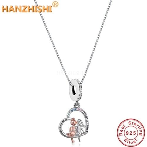 Always My Sister Forever My Friend Necklace 925 Sterling Silver Heart Love Pendant Necklace Fine Jewellery Gift for Sister Girl