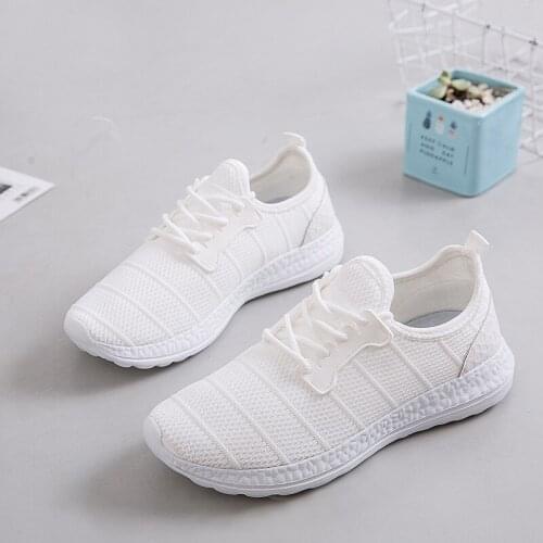 Women Casual Shoes Fashion Breathable Walking Mesh Lace Up Flat Shoes Sneakers Women 2020 Tenis Feminino Pink Black White