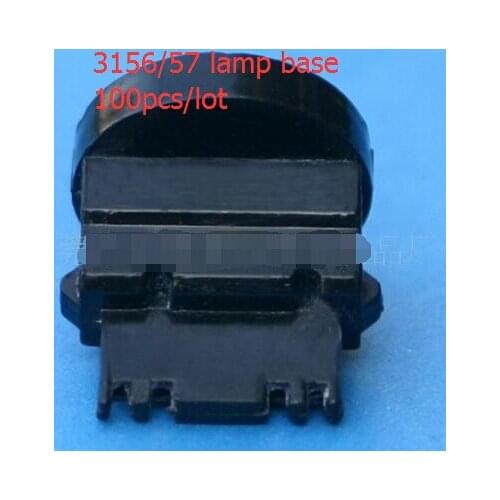 100pcs Black 3156/3157 lamp bases and lamp holder for auto light, light socket 12v 50a
