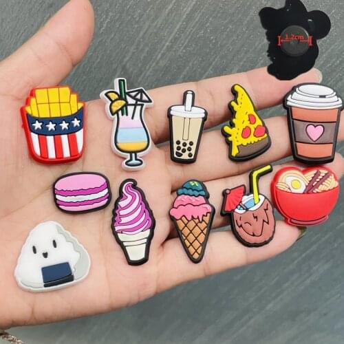 11PCS PVC Cute Cartoon Food Fridge Magnetic Sticker Fries Pizza Burger Rice Ball Milk Tea Ice Cream Refrigerator Magnets Kid Toy