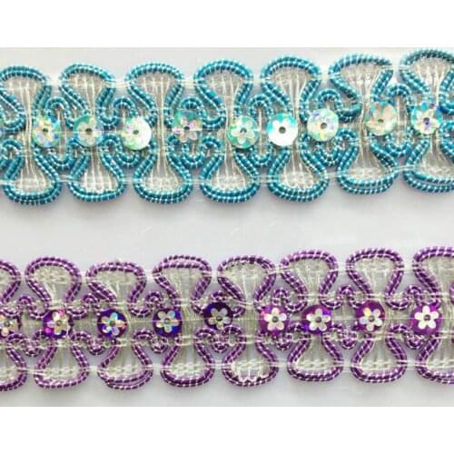 12yard/lot Braid Lace Applique Shiny Gold Sequined Crochet Ribbon Lace Gold Silver Trims Sewing Band Ruban Decoratif Cinta Tela