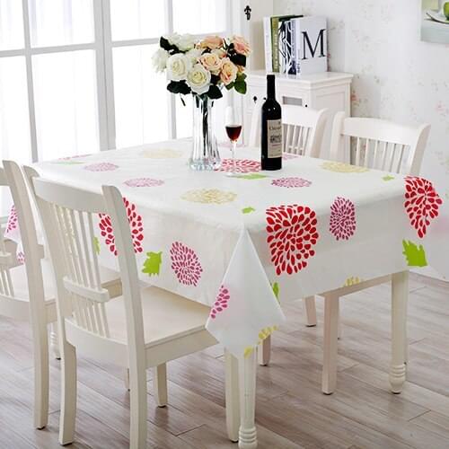 2 Pcs Hot sale PEVA Pastoral Rectangular table cloth waterproof Oilproof non wash plastic pad plus anti hot coffee tablecloth