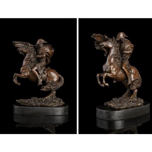 29CM LARGE -TOP COOL HOME OFFCE decorative art-French Emperor Napoleon Bonaparte Crossing the Alps bronze statue sculpture