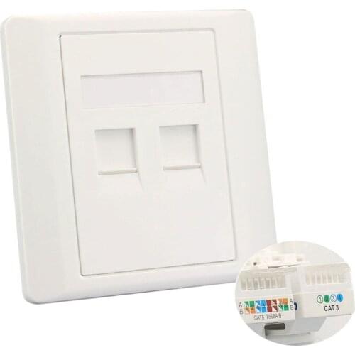 86 Type Network CAT6 RJ45 Wall Socket Outlet With CAT3 RJ11 Telephone Wall Plate Outlet Socket Keystone Faceplate Panel For Home