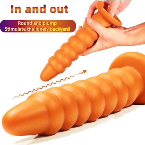 Large Size Adult Anal Plug Soft Silicone Huge Size Butt Plug Prostate Massage Vaginal Anus Expander Anal Beads Dilator for Men