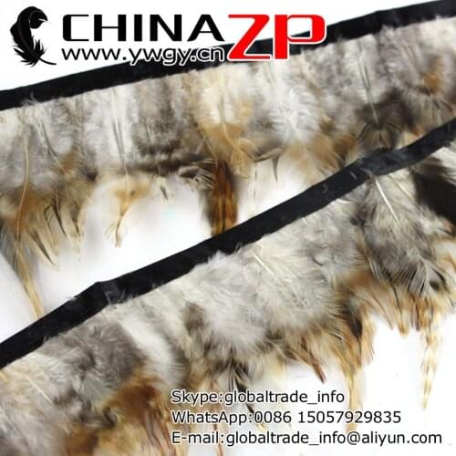 CHINAZP Factory Cheap Wholesale 10yards/lot Unique Natural Brown Rooster Saddle Feathers Trim Fringe
