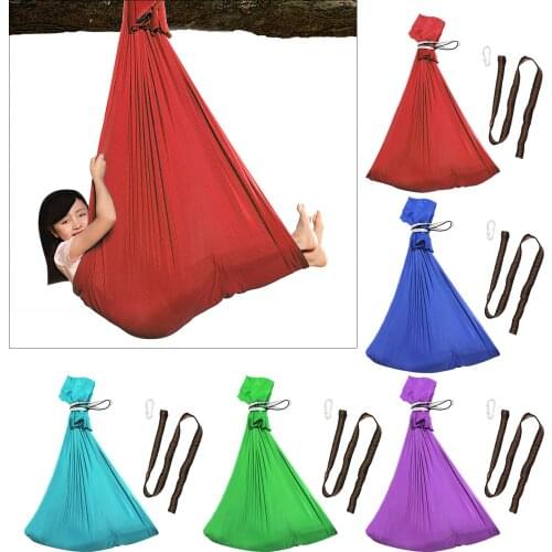 Kids Swing Hammock Calming Snuggle Cuddle Children Sensory Swing Carabiner Daisy Chain for Living Room Bedroom Travlling