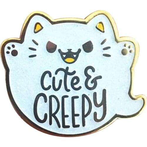 Cute & Creepy Ghost Kitty Enamel Pin Spooky time cat Badge Halloween art Brooch scary kawaii decor