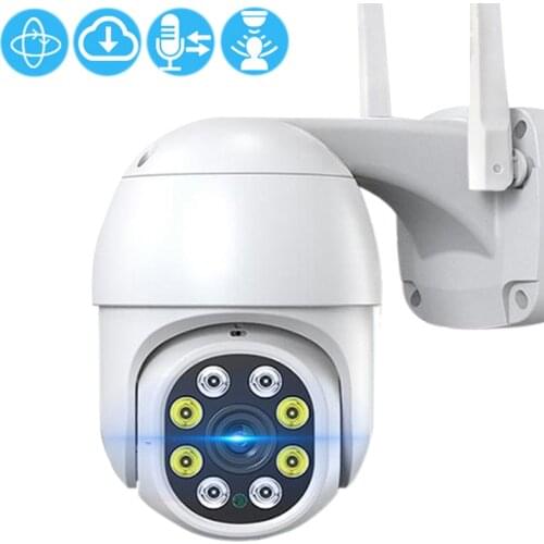Smart 1080P Outdoor WiFi IP Camera Home Security Surveillance Two Way Audio Motion Detection 360 PTZ Color Vision CCTV Wi Fi Cam